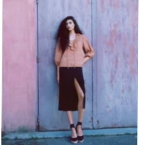 Zara embroidered ruffled Marsala top XS